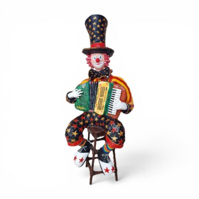 Manuel Lächner - Akkordeon-Clown – 105 cm große, handgefertigte Pop-Art-Skulptur