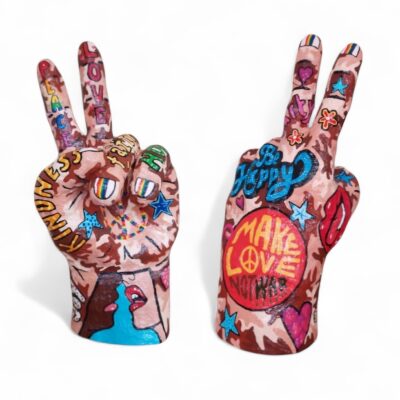 Manuel Lächner - Peace-Zeichen-Hand – moderne Pop-Art-Skulptur