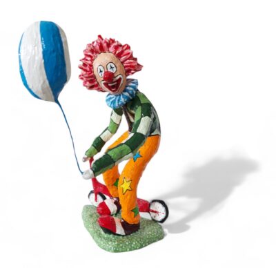 Manuel Lächner - Pop-Art-Clown mit Roller und Ballon – handgefertigte Skulptur