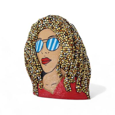 Manuel Lächner - Pop-Art-Frauenbüste mit Dreadlocks – farbenfrohe Skulptur als Unikat